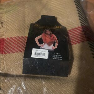 Blanket Scarf camel red and black